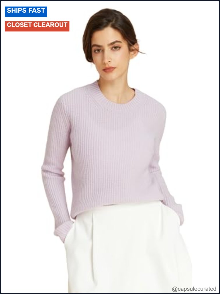 Cashmere Blend Crewneck Sweater Soft Warm Winter Pullover Regular Fit